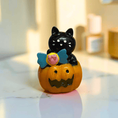 Spooky Lippenbalsam Kürbis mit schwarzer Katze