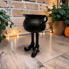 Hexenkessel Deko-Schale mit Stiefelbeinen