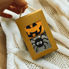 Halloween Socken Kürbis und Spinne im 2er-Set
