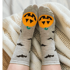 Halloween Socken Kürbis und Spinne im 2er-Set