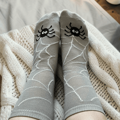 Halloween Socken Kürbis und Spinne im 2er-Set