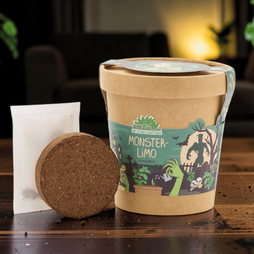 Monsterlimo Anzuchtset – Minze im Halloween-Becher