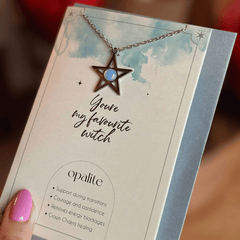 Stern Opalit - Halskette mit Karte