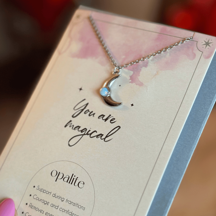 Mond Opalit - Halskette mit Karte