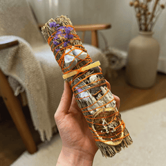 Große Ritual-Räucherbündel mit Kristall – Hergestellt in den USA