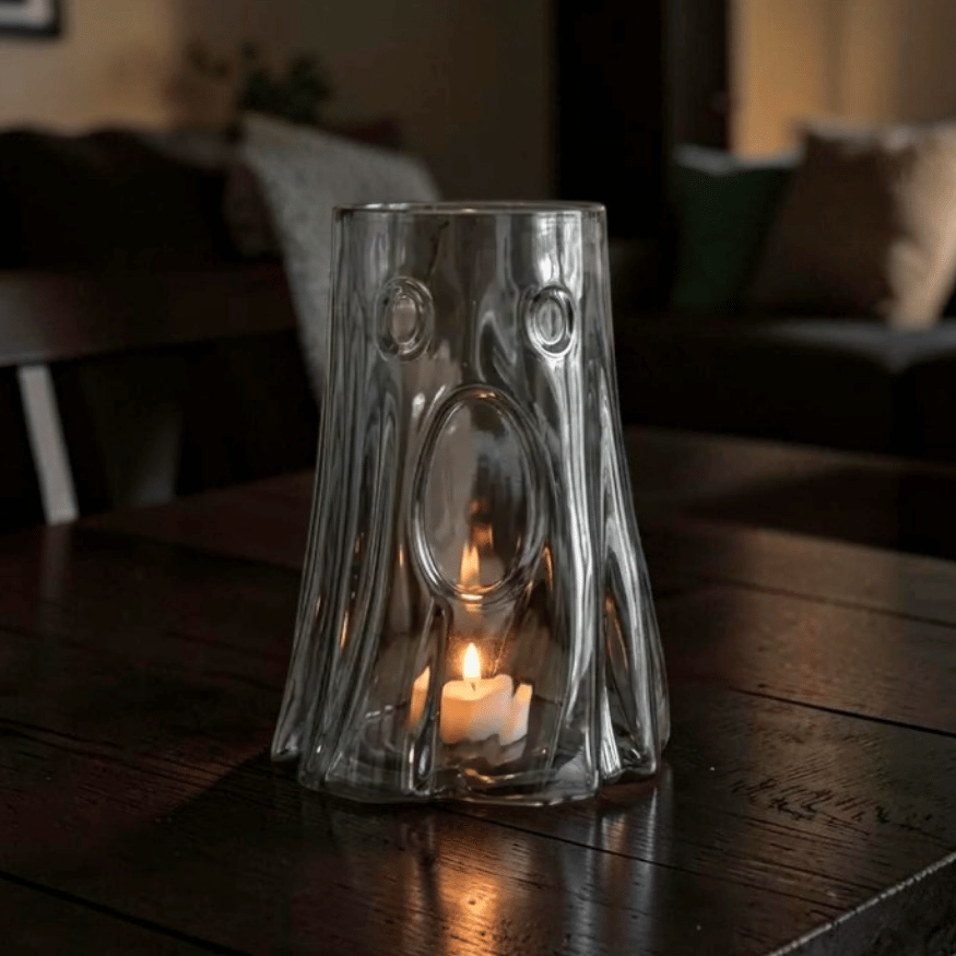 Windlicht Hubuha mit Gespenst-Relief