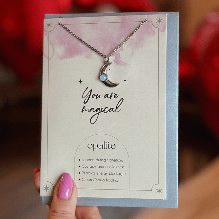 Mond Opalit - Halskette mit Karte