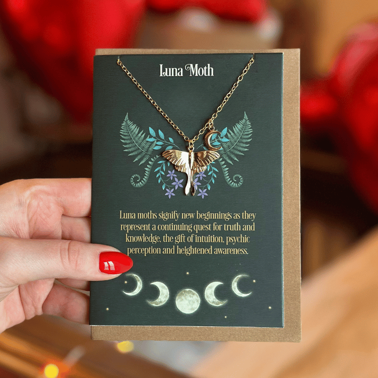 Mond Motte - Halskette mit Karte