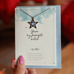 Stern Opalit - Halskette mit Karte