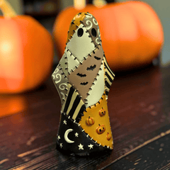 Patch Geisterfigur im Patchwork-Look – Halloween Deko 13,4 cm