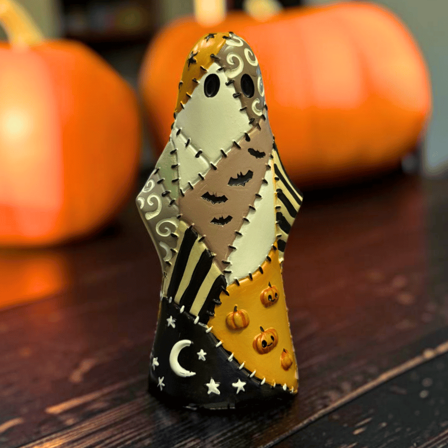 Patch Geisterfigur im Patchwork-Look – Halloween Deko 13,4 cm