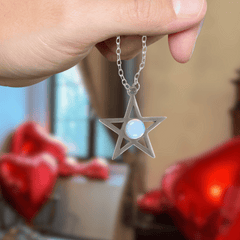 Stern Opalit - Halskette mit Karte