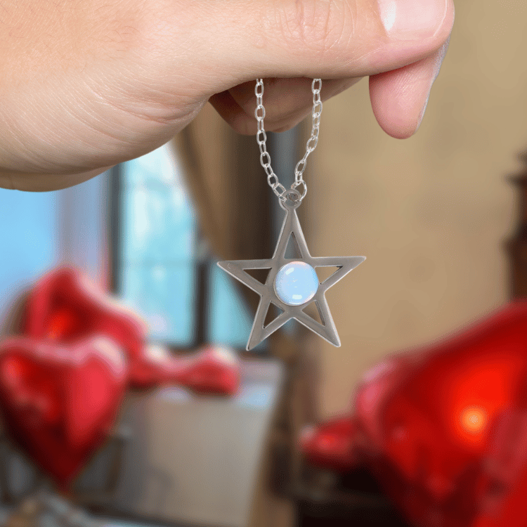 Stern Opalit - Halskette mit Karte