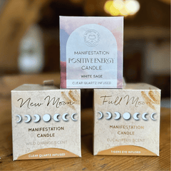 Manifestation - magisches Crystal Kerzen SET