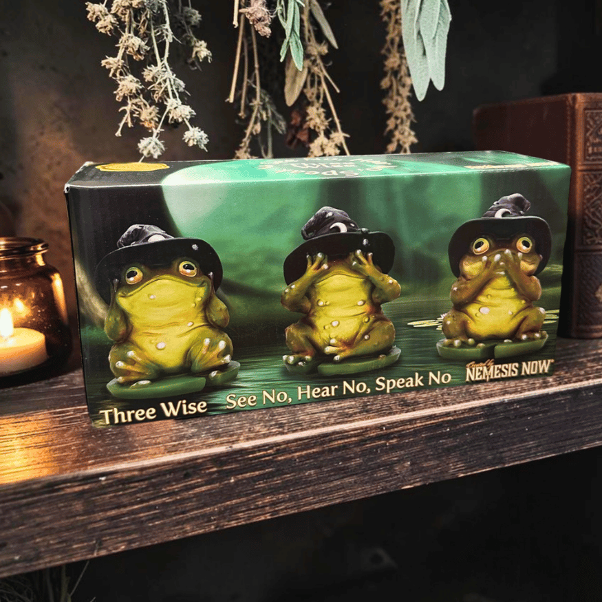 Zauberhafte Kröten Figuren 3er-Set – Nichts sehen, hören, sagen mit Zaubererhut