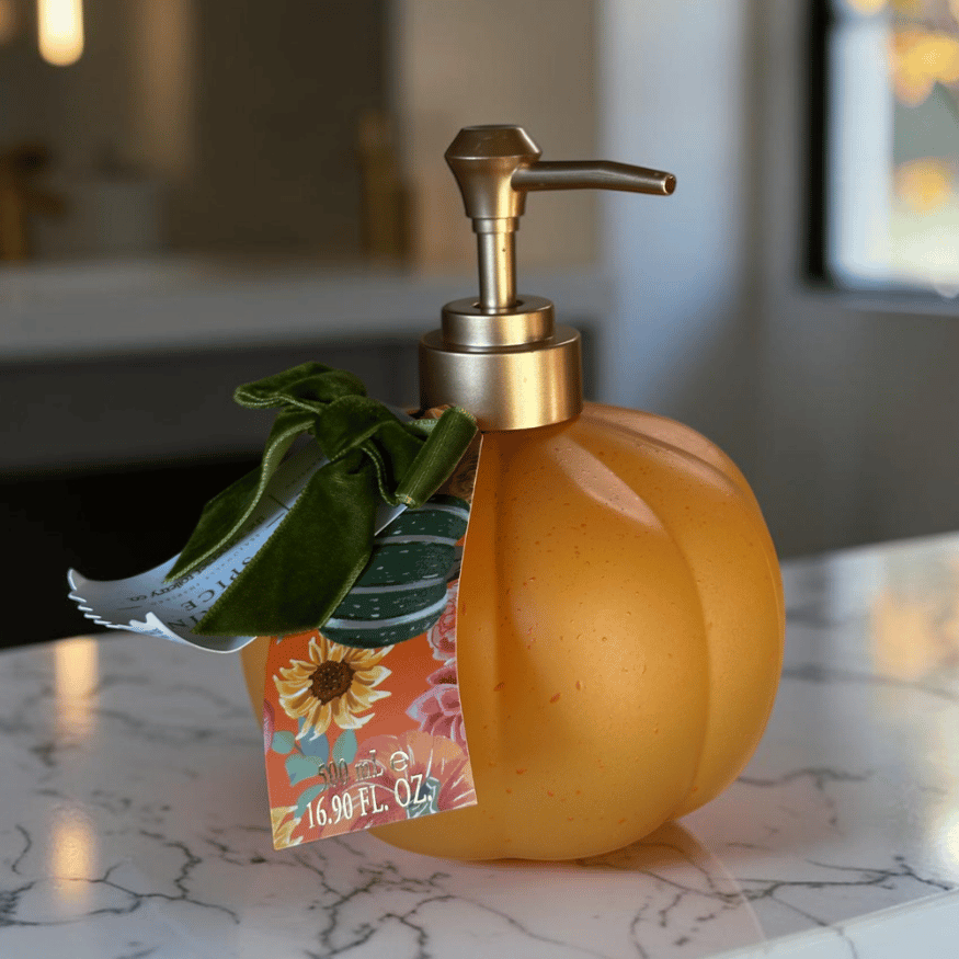Pumpkin Spice Flüssigseife im Kürbis-Seifenspender, 500 ml