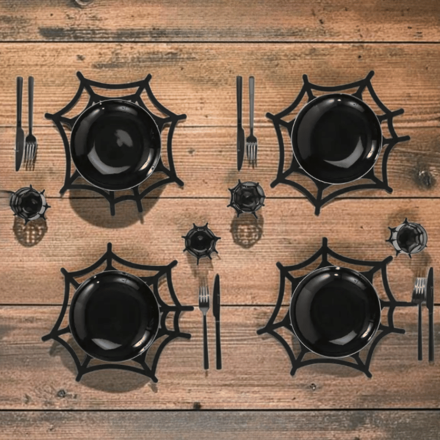 Tischset Spinnennetz, 4-teilig, aus Filz