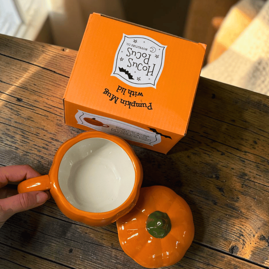 Kürbis-Tasse mit Deckel – 440 ml für Herbst & Halloween – ZauberMerch