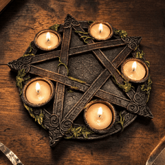 Witchy Pentagramm Teelichthalter für 5 Teelichter – 25,5 cm