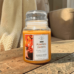Große Pumpkin Sweets Duftkerze – Kürbis, Orange & Vanille (623 g)