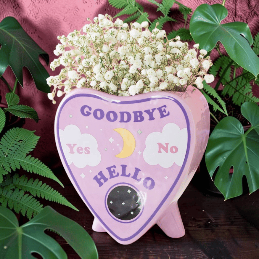 Pastell Planchette-Vase mit Talking-Board-Design