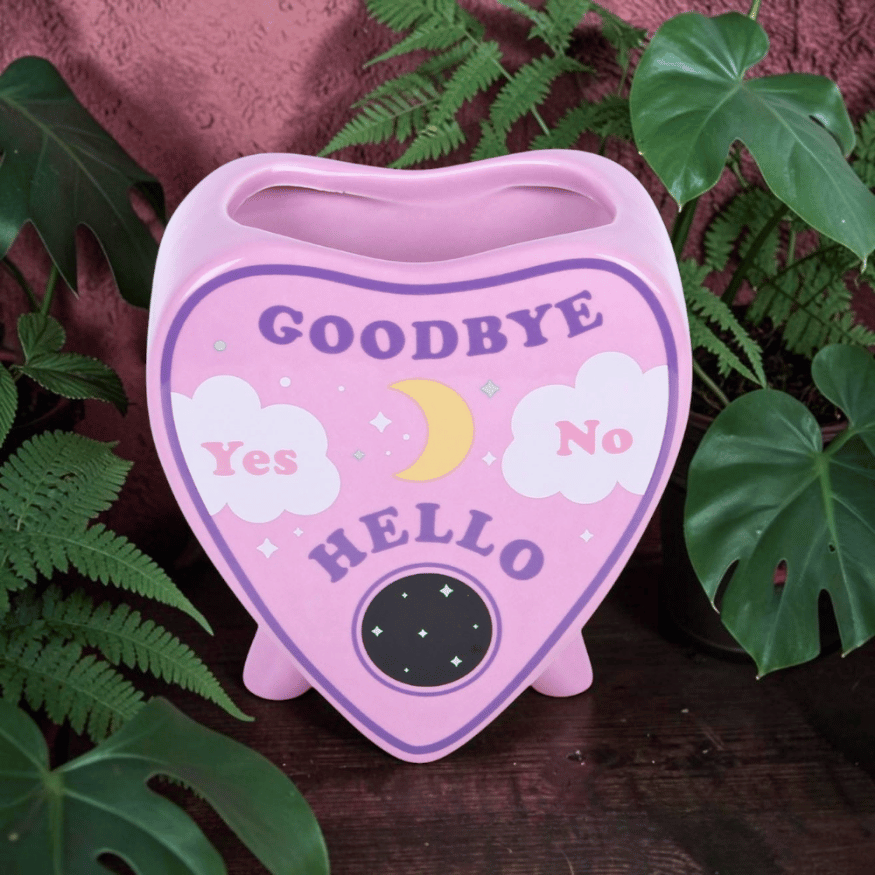 Pastell Planchette-Vase mit Talking-Board-Design