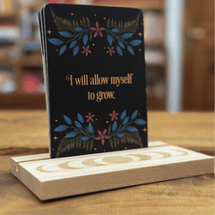 Affirmationskarten mit Holzständer