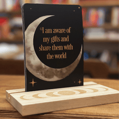 Affirmationskarten mit Holzständer