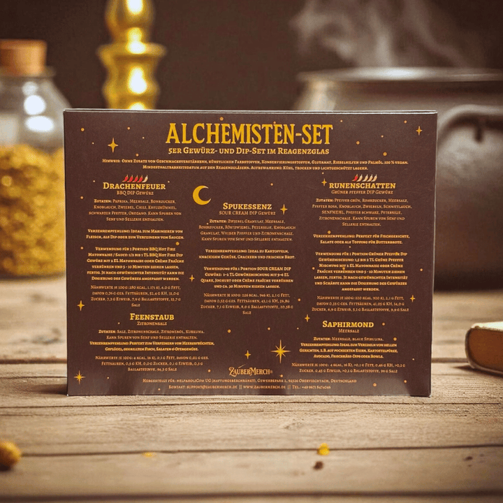 Alchemisten-Set - 5er Gewürz- und Dipset im Reagenzglas