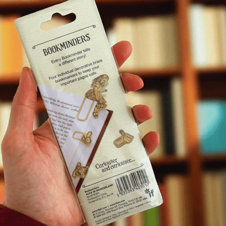 Alice im Wunderland Lesezeichen-Set (4er Set, Messing)