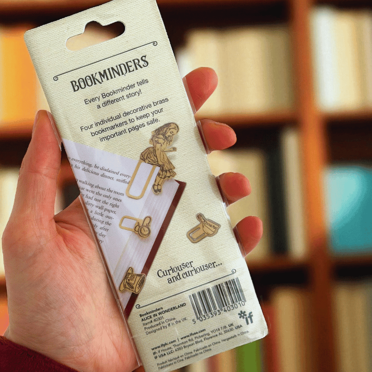 Alice im Wunderland Lesezeichen-Set (4er Set, Messing)