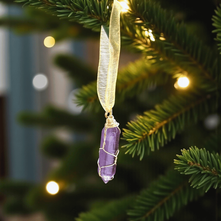 Kristall-Baumschmuck Set – 7 Edelsteine für Harmonie & Weihnachtsenergie