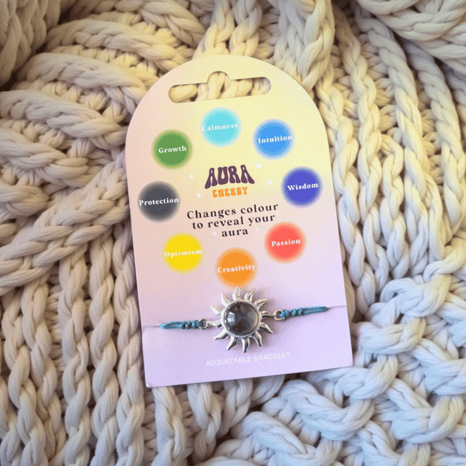 Aura Energy Farbwechsel Armband – verstellbar mit Sonnenanhänger