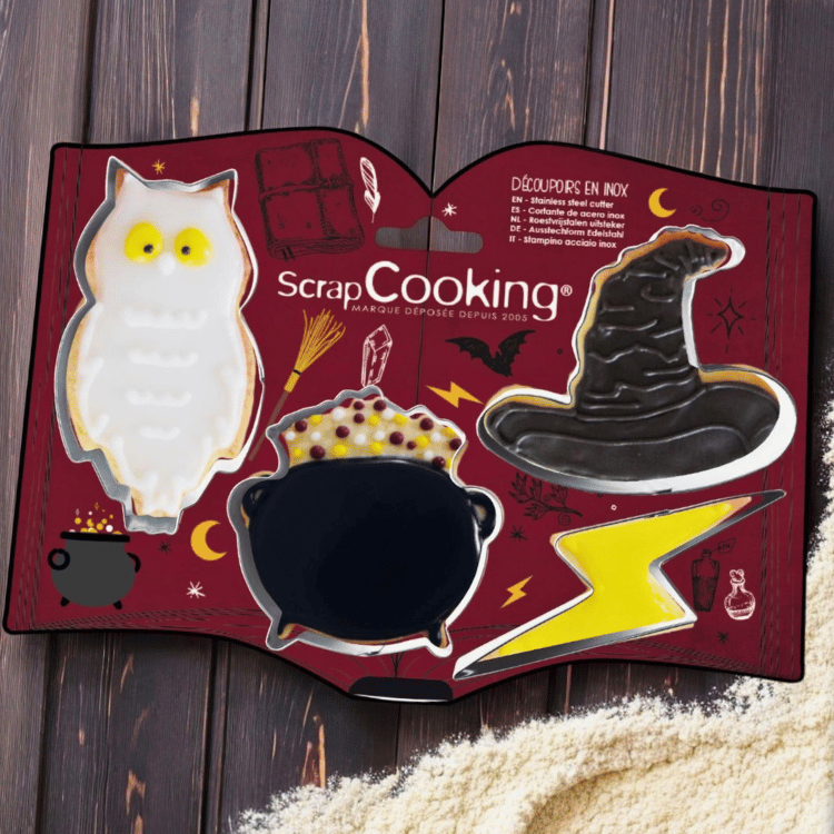 Ausstechformen Zauberset – Eule, Hexenhut, Kessel & Blitz (4-teilig)