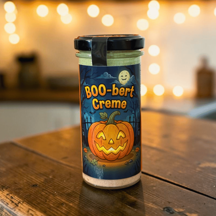 BOO-bert Halloween-Creme – Weiße Schokoladencreme mit Gewürzen