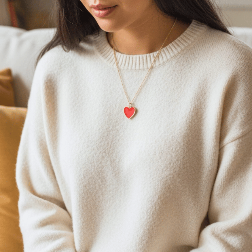 Bestie Herz-Halskette inkl. Grußkarte – Freundschafts-Schmuck mit Herz-Charm