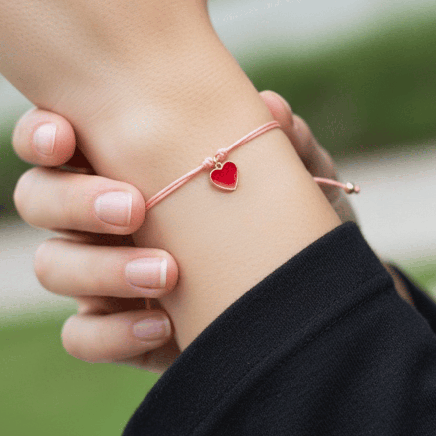 Besties Herz-Armband-Set – 2 Freundschaftsarmbänder mit Emaille-Charms