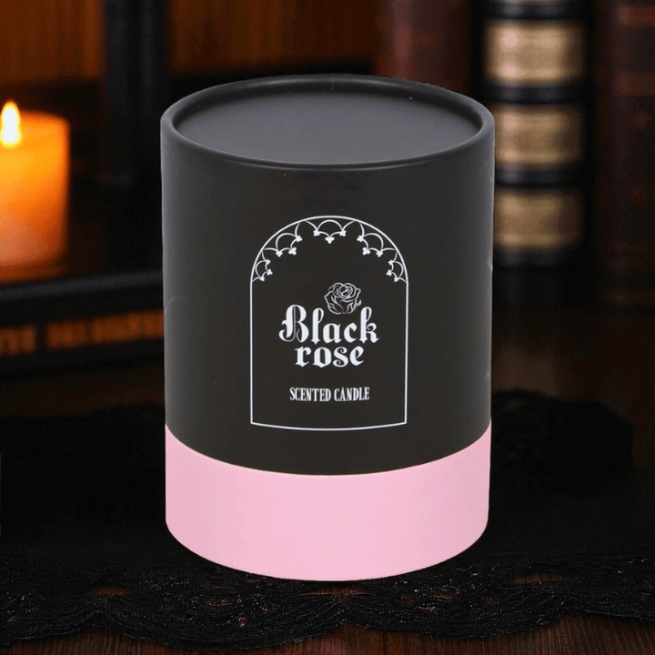 Black Rose Duftkerze – Schwarze Kerze mit 3D-Rosen