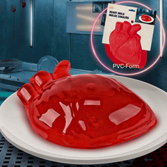 Blutige Dessertformen für Wackelpudding – Herz & Hand