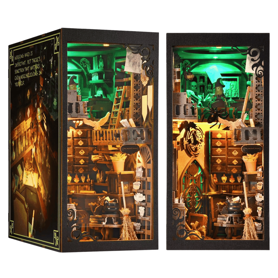 Book Nook Diorama – Leuchtende Miniaturwelt fürs Bücherregal (4 Designs zur Auswahl)