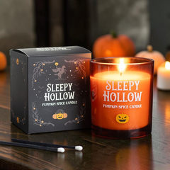 Sleepy Hallow Duftkerze – Cozy Kerze im Glas mit Kürbisgewürz Geruch