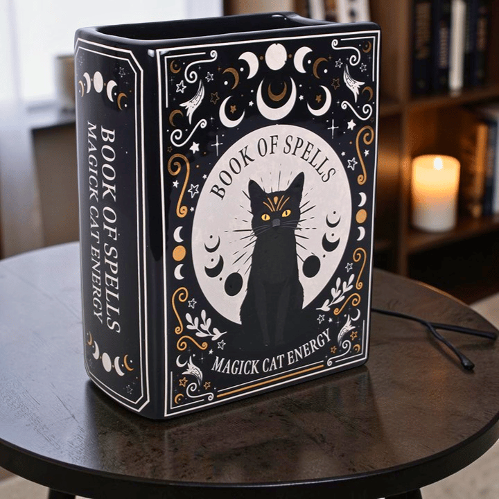 Schwarze Katze Buch Vase – Witchy Blumenvase für Katzenliebhaber
