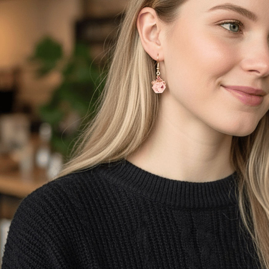 Burning Dice Ohrringe – Würfel in Flammen als Symbol-Schmuck