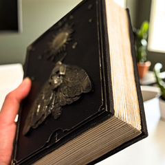 Deko Zauberbuch mit Totenkopf & Schmetterling – Halloween Dekoration