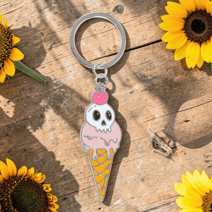 Summerween Eiscreme-Schlüsselanhänger mit Totenkopf