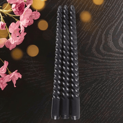 Twist Stabkerzen 3er Set – Dark Romance Kerzen in gedrehter Form