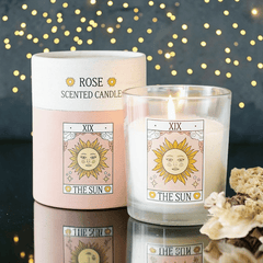 Tarot-Kerzen-Set – 4 Duftkerzen im Vintage-Tarot-Design