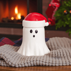 Duftlampe Geist mit Weihnachtsmütze – Winter Duft- und Wachswärmer für Halloween Fans