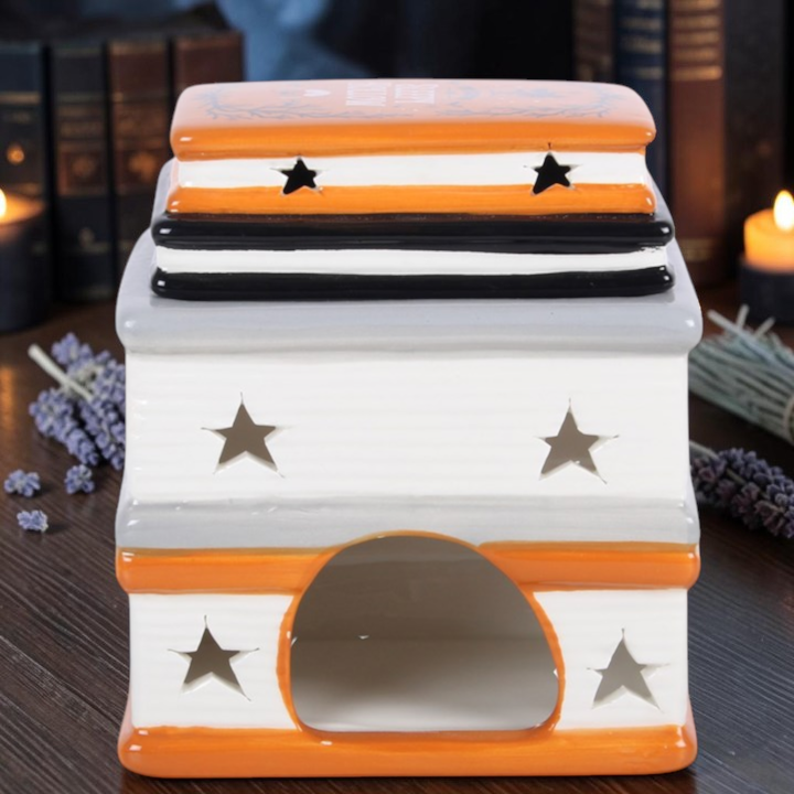 Halloween Duftlampe Bücherstapel – Ölbrenner & Wachsschmelzer im Buchdesign