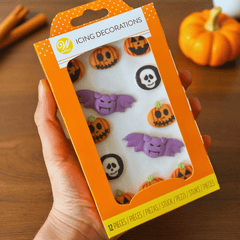 Essbare Halloween Zuckerdeko – Kürbis, Fledermaus & Totenkopf